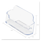 deflecto® Horizontal Business Card Holder, Holds 50 Cards, 3.88 x 1.38 x 1.81, Plastic, Clear (DEF70101) Each