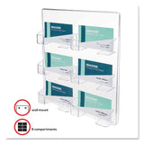 deflecto® 6-Pocket Business Card Holder, Holds 480 Cards, 8.5 x 1.63 x 9.75, Plastic, Clear (DEF70601) Each