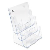deflecto® 3-Compartment DocuHolder, Magazine Size, 9.5w x 6.25d x 12.63, Clear (DEF77301) Each
