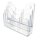 deflecto® 3-Tier Document Organizer w/6 Removable Dividers, 14w x 3.5d x 11.5h, Clear (DEF47631) Each