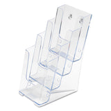 deflecto® 4-Compartment DocuHolder, Leaflet Size, 4.88w x 6.13d x 10h, Clear (DEF77701) Each