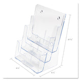 deflecto® 3-Compartment DocuHolder, Magazine Size, 9.5w x 6.25d x 12.63, Clear (DEF77301) Each
