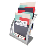 deflecto® 3-Tier Literature Holder, Leaflet Size, 11.25w x 6.94d x 13.31h, Silver (DEF693745) Each