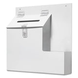 deflecto® Suggestion Box Literature Holder with Locking Top, 13.75 x 3.63 x 13.94, Plastic, White (DEF79803) Each
