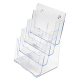 deflecto® 4-Compartment DocuHolder, Magazine Size, 9.38w x 7d x 13.63h, Clear (DEF77441) Each