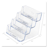deflecto® 4-Pocket Business Card Holder, Holds 200 Cards, 3.94 x 3.5 x 3.75, Plastic, Clear (DEF70841) Each