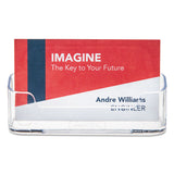 deflecto® Horizontal Business Card Holder, Holds 50 Cards, 3.88 x 1.38 x 1.81, Plastic, Clear (DEF70101) Each