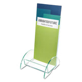 deflecto® Euro-Style DocuHolder, Leaflet Size, 4.5w x 4.5d x 7.88h, Green Tinted (DEF775383) Each