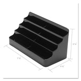 deflecto® 8-Tier Recycled Business Card Holder, Holds 400 Cards, 7.88 x 3.88 x 3.38, Plastic, Black (DEF90804) Each