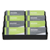 deflecto® 8-Tier Recycled Business Card Holder, Holds 400 Cards, 7.88 x 3.88 x 3.38, Plastic, Black (DEF90804) Each