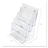 deflecto® 4-Compartment DocuHolder, Magazine Size, 9.38w x 7d x 13.63h, Clear (DEF77441) Each