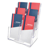 deflecto® 6-Compartment DocuHolder, Leaflet Size, 9.63w x 6.25d x 12.63h, Clear (DEF77401) Each