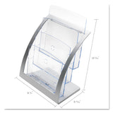 deflecto® 3-Tier Literature Holder, Leaflet Size, 11.25w x 6.94d x 13.31h, Silver (DEF693745) Each