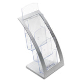 deflecto® 3-Tier Literature Holder, Leaflet Size, 6.75w x 6.94d x 13.31h, Silver (DEF693645) Each
