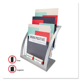 deflecto® 3-Tier Literature Holder, Leaflet Size, 11.25w x 6.94d x 13.31h, Silver (DEF693745) Each