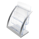 deflecto® 3-Tier Literature Holder, Leaflet Size, 11.25w x 6.94d x 13.31h, Silver (DEF693745) Each