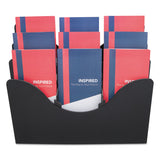 deflecto® 3-Tier Document Organizer w/6 Removable Dividers, 13.38w x 3.5d x 11.5h, Black (DEF47634) Each