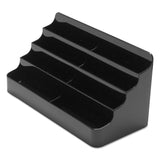 deflecto® 8-Tier Recycled Business Card Holder, Holds 400 Cards, 7.88 x 3.88 x 3.38, Plastic, Black (DEF90804) Each