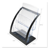 deflecto® 3-Tier Literature Holder, Leaflet Size, 11.25w x 6.94d x 13.31h, Black (DEF693704) Each