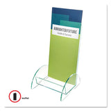 deflecto® Euro-Style DocuHolder, Leaflet Size, 4.5w x 4.5d x 7.88h, Green Tinted (DEF775383) Each
