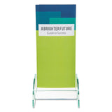 deflecto® Euro-Style DocuHolder, Leaflet Size, 4.5w x 4.5d x 7.88h, Green Tinted (DEF775383) Each