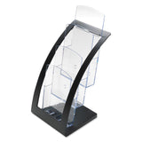deflecto® 3-Tier Literature Holder, Leaflet Size, 6.75w x 6.94d x 13.31h, Black (DEF693604) Each