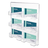 deflecto® 6-Pocket Business Card Holder, Holds 480 Cards, 8.5 x 1.63 x 9.75, Plastic, Clear (DEF70601) Each