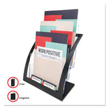 deflecto® 3-Tier Literature Holder, Leaflet Size, 11.25w x 6.94d x 13.31h, Black (DEF693704) Each