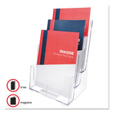 deflecto® 3-Compartment DocuHolder, Magazine Size, 9.5w x 6.25d x 12.63, Clear (DEF77301) Each