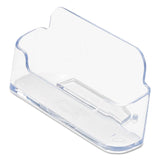 deflecto® Horizontal Business Card Holder, Holds 50 Cards, 3.88 x 1.38 x 1.81, Plastic, Clear (DEF70101) Each