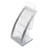 deflecto® 3-Tier Literature Holder, Leaflet Size, 6.75w x 6.94d x 13.31h, Silver (DEF693645) Each