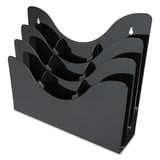 deflecto® 3-Tier Document Organizer w/6 Removable Dividers, 13.38w x 3.5d x 11.5h, Black (DEF47634) Each