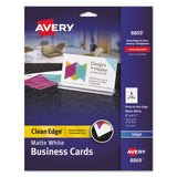 Avery® Print-to-the-Edge True Print Business Cards, Inkjet, 2 x 3.5, White, 160 Cards, 8 Cards Sheet, 20 Sheets/Pack (AVE8869) Pack of 160