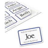 Avery® Flexible Adhesive Name Badge Labels, 3.38 x 2.33, White/Blue Border, 400/Box (AVE5895) Box of 400