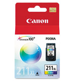 Canon® 2975B001 (CL-211XL) High-Yield Ink, 349 Page-Yield, Tri-Color (CNM2975B001) Each