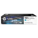 HP HP 981Y, (L0R13A) Extra High-Yield Cyan Original PageWide Cartridge (HEWL0R13A) Each