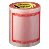 Scotch® Pouch Tape, 3" Core, 5" x 6", Transparent, Orange Border (MMM82405) Roll of 500
