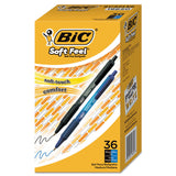 BIC® Soft Feel Ballpoint Pen Value Pack, Retractable, Medium 1 mm, Assorted Ink and Barrel Colors, 36/Pack (BICSCSM361AST) Pack of 36