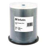 Verbatim® CD-R Printable Recordable Disc, 700 MB/80 min, 52x, Spindle, Silver, 100/Pack (VER95256) Each