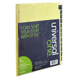 Universal® Deluxe Preprinted Simulated Leather Tab Dividers with Gold Printing, 12-Tab, Jan. to Dec., 11 x 8.5, Buff, 1 Set (UNV20823) Each