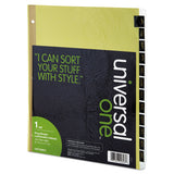 Universal® Deluxe Preprinted Simulated Leather Tab Dividers with Gold Printing, 12-Tab, Jan. to Dec., 11 x 8.5, Buff, 1 Set (UNV20823) Each
