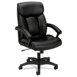 HON® HVL151 Executive High-Back Leather Chair, Supports Up to 250 lb, 17.75" to 21.5" Seat Height, Black (BSXVL151SB11) Each