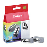 Canon® 8190A003 (BCI-15) Ink, 130 Page-Yield, Black (CNMBCI15BK) Pack of 2