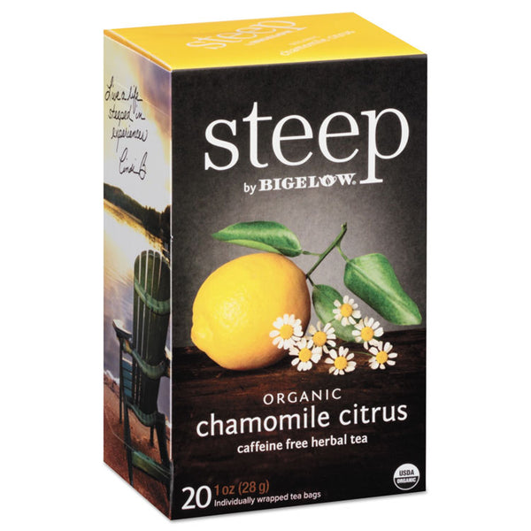 Bigelow® steep Tea, Chamomile Citrus Herbal, 1 oz Tea Bag, 20/Box (BTC17707)