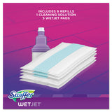 Swiffer® WetJet Mop, 11 x 5 White Cloth Head, 46" Purple/Silver Aluminum/Plastic Handle (PGC92811KT) 1 Kit