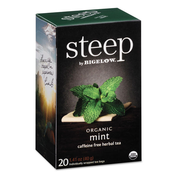 Bigelow® steep Tea, Mint, 1.41 oz Tea Bag, 20/Box (BTC17709)
