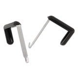 Quartet® Adjustable Cubicle Hangers, For 1.5" to 3" Thick Partition Walls, Aluminum/Black, 2/Set (QRT7502) Pack of 2