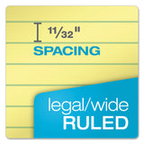 TOPS™ Docket Gold Ruled Perforated Pads, Wide/Legal Rule, 50 Canary-Yellow 8.5 x 14 Sheets, 12/Pack (TOP63980) Pack of 12