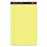 TOPS™ Docket Gold Ruled Perforated Pads, Wide/Legal Rule, 50 Canary-Yellow 8.5 x 14 Sheets, 12/Pack (TOP63980) Pack of 12