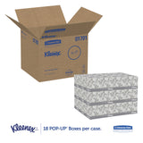 Kleenex® Hand Towels, POP-UP Box, Cloth, 1-Ply, 9 x 10.5, Unscented, White, 120/Box, 18 Boxes/Carton (KCC01701CT) Case of 18